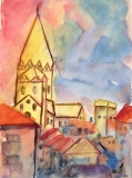 Werden_Skizze-2019, Aquarell 21x30