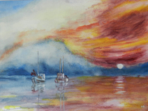 Sonnenuntergang am Meer, 2014