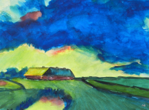 Bauernhof mit gelber Wolkenfront (nach Emil Nolde), 2014