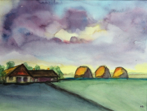 Marschhof mit Heudiemen (nach Emil Nolde), 2018