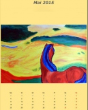 Pferd in Landschaft, 2014,(nach Franz Marc),Acryl, 120x80
