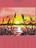 Sonnenuntergang am See, 2009,Aquarell, 48x36
