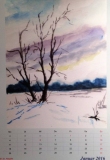 Winter im Cuxland II,
Aquarell, 27x35