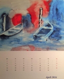 Flusskahn im Nebel, 2014
Aquarell, 50x40