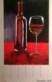 Stillleben "Rotwein", 2008,
Acryl, 50x70