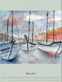 am neuen Hafen, 2016,
Aquarell/Tusche, 40x30