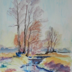 Herbst am Bach, 2014Aquarell, 30x40