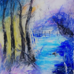 kalte Nacht, 2018Acryl 55x73