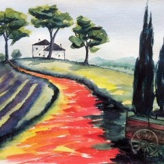 Jakobsweg, 2019, Aquarell, 48x36