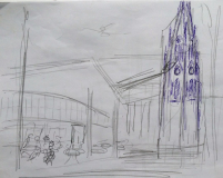 Cafe grosse Kirche, 2020 Skizze
