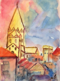 Werden, 2019,
Aquarell-Skizze, 21x30